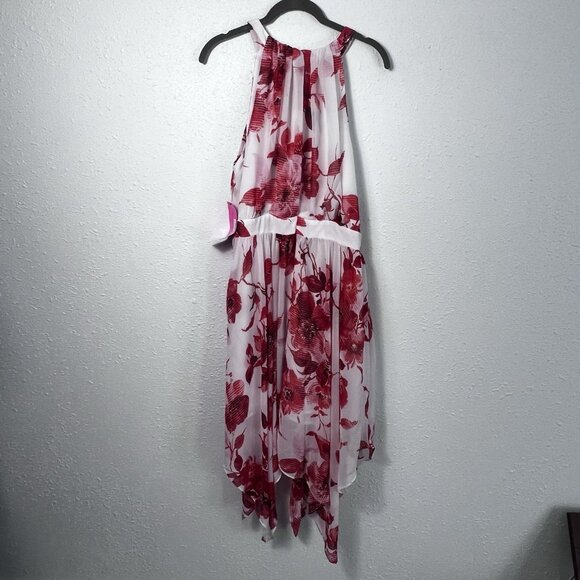 Betsey Johnson Dresses & Skirts - Betsey Johnson Floral Midi Dress Size 12 Shark Bite Hem Invisible Zipper